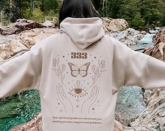333 Angel Number Hoodie Angel Numbers 333 Hoodie Preppy Hoodie Butterfly Hoodie Evil Eye Hoodie Angelcore Mystical Hoodie Celestial Hoodie