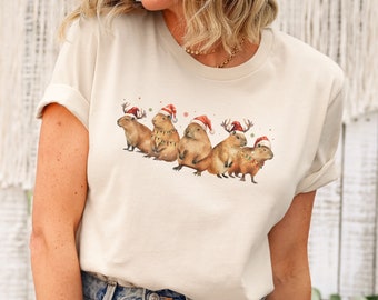 Capybara Shirt Capybara Gift Capybara Christmas Shirt Cappy Holidays Cappy Christmas Cute Capybara Print Capybara Lover Gift Holiday Apparel