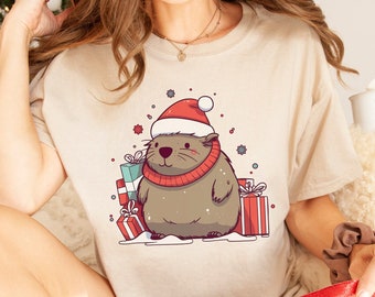 Capybara Shirt Capybara Gift Capybara Christmas Shirt Cappy Holidays Cappy Christmas Cute Capybara Print Capybara Lover Gift Holiday Apparel
