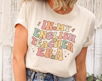 Na minha camisa da era do professor de inglês Na minha era do professor camisa retro camisa do professor de inglês de volta à escola camisa esl professor roupas vestuário do professor