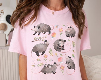 Possum Shirt Opossum Shirt Possum Print Possum T Shirt Possum Gifts Cottage Core Shirt Cottagecore Clothing Possum Christmas Kawaii Clothes