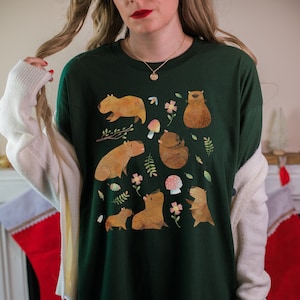 Capybara Shirt Capybara Gift Capybara Shirts Capybara T Shirt Cottage Core Shirt Cottagecore Clothing Cute Capybara Print Aesthetic Clothes