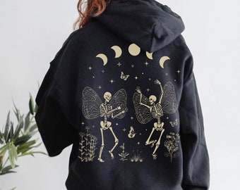 Fairy Grunge Fairycore Abbigliamento Y2k Grunge Vestiti Fairycore Vestiti Grunge Fairy Skeleton Felpa con cappuccio Y2k Felpa con cappuccio Felpa con cappuccio Celestial Hoodie Goth Felpa con cappuccio