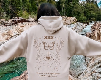 222 Numéro Angélique Sweat à capuche Numéros d’ange 222 Sweat à capuche Preppy Sweat à capuche papillon Sweat à capuche Evil Eye Angelcore Mystique Hoodie Celestial Hoodie