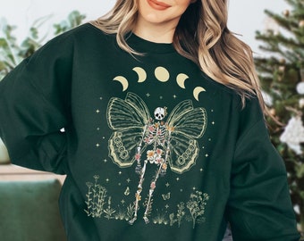 Fada grunge fairycore roupas y2k grunge roupas fairycore roupas grunge fada esqueleto moletom shopping goth moletom roupas góticas