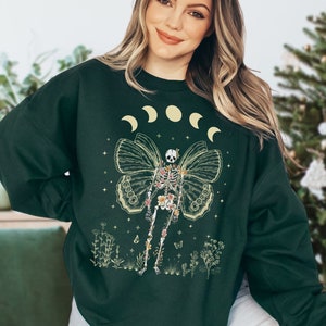 Fairy Grunge Fairycore Clothing Y2k Grunge Clothes Fairycore Clothes Grunge Fairy Skeleton Sweatshirt Mall Goth Sweatshirt Gothic Clothes