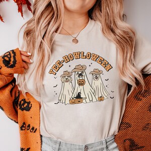 Retro Dog Halloween Shirt Ghost Dog Shirt Dog Ghost Halloween Shirt Yee Haw Shirt Midwest Shirt Dog Mom Shirt Dog Aunt Fall Clothes Women