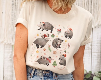 Possum Shirt Opossum Shirt Possum Christmas Possum Print Possum T Shirt Possum Gifts Cottage Core Shirt Cottagecore Clothing Kawaii Clothes