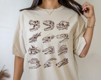 Dinosaur Shirt Dinosaur Skeleton Shirt Dinosaur Print Shirt