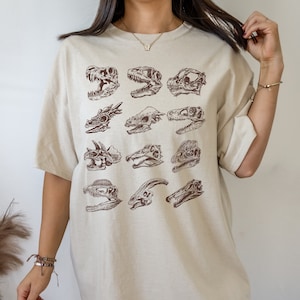 Dinosaur Shirt Dinosaur Skeleton Shirt Dinosaur Print Shirt Paleontology Shirt Dino Shirt Trex Shirt Dinosaur Lover Gift Aesthetic Clothes