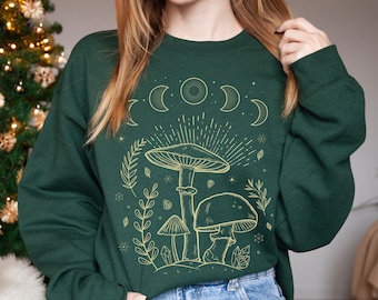 Mushroom Sweater Mushroom Shirt Alt Clothing Mushroom Crewneck Cottagecore Sweater Cottagecore Clothing Indie Clothes Goblincore Clothing