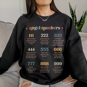Angel Number Felpa 222 Angel Numbers Tee Angel Abiti Estetici Angel Core Angel Girocollo Vsco Felpa con cappuccio Indie Vestiti Spiritualità Shirt