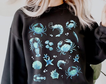 Crustaceancore Sweatshirt Crustaceans Sweater Ozean Sweatshirt Krabbe Sweatshirt Krabbe Geschenke Hummer Shirt Meerestiere Meeres biologie Geschenk