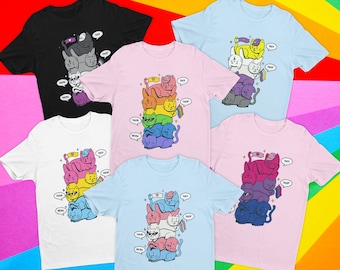 LGBTQ Cat Shirt Gay Cat Subtle Pride Shirt Pride Apparel Pride Ally Shirt Pride Outfit Bi Pride Ace Pride Trans Lesbian Nonbinary Pan Pride