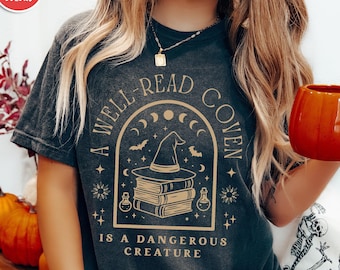 Bookish Halloween Shirt Witchy Clothes Witchy Stuff Library Shirt Book Lover Gift Booktok Merch Occult Shirt Librarian Gift Book Lover Gift