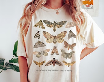 Moth Shirt Comfort Colors® Cottagecore Shirt Insect Shirt Goblincore Clothing Moth Sweatshirt Moth Print Moth T Shirt Cottage Core Clothes