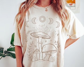 Mushroom Shirt Comfort Colors Cottagecore Shirt Goblincore Clothing Cottage Core Shirt Mushroom Tshirt Aesthetic Clothes Dark Academia Shirt