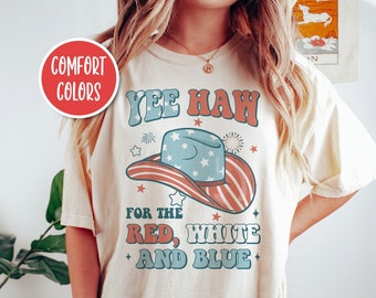 Retro 4 juli Shirt Yeehaw Shirt Yee Haw Shirt Midwest Shirt Howdy Shirt Cowboy Cowgirl Shirt Rodeo Mom Shirt Woestijn Shirt Western Shirt