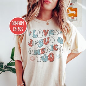 Retro 4th Of July Shirt Jesus Shirt Christian Shirts Christian Merch Faith Based Shirt Christian Clothes Jesus Clothes Christian Streetwear