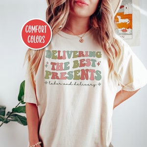 Delivering The Best Presents Retro Labor And Delivery Nurse Christmas Shirt Mother Baby Nurse Shirt Nurse Apparel Ld Nurse Shirt Doula Shirt