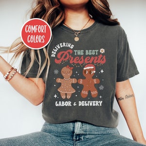 Delivering The Best Presents Retro Labor And Delivery Nurse Christmas Shirt Mother Baby Nurse Shirt Nurse Apparel Ld Nurse Shirt Doula Shirt