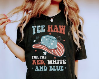 Retro 4 juli Shirt Yeehaw Shirt Yee Haw Shirt Midwest Shirt Howdy Shirt Cowboy Cowgirl Shirt Rodeo Mom Shirt Woestijn Shirt Western Shirt