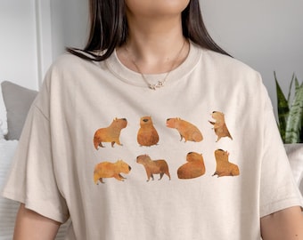 Capibara Shirt Capibara Regalo Capibara Camisas Capibara Camiseta Capibara Mujer Capibara Regalos Lindo Capibara Estampado Capibara Amante Regalo Ropa Estética