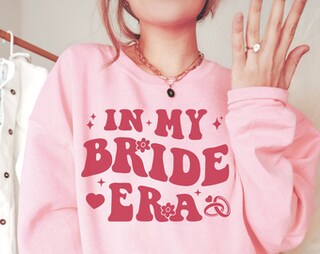 MYHALF Felpa Oversize In My Bride Era - Divertente Maglione Per Sposa E Fidanzamento, Autunno Pullover Donna