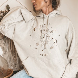 August Birth Flower Hoodie Birth Month Flower Birth Month Shirt Leo Zodiac Gifts Leo Birthday Gift Y2k Hoodie Zodiac Hoodie Astrology Hoodie