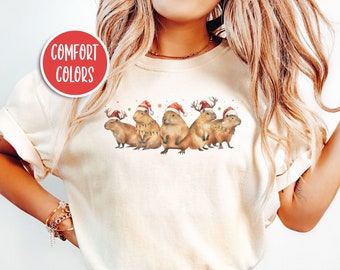 Capybara Shirt Capybara Gift Capybara Christmas Shirt Cappy Holidays Cappy Christmas Cute Capybara Print Capybara Lover Gift Holiday Apparel