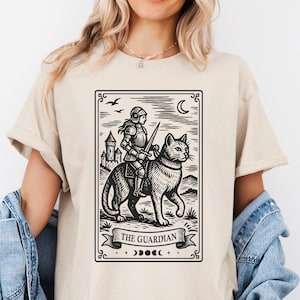 Castlecore shirt middeleeuws kat shirt Booktrovert shirt fantasie shirt Renaissance shirt schoolse dingen tarotkaart shirt grillige kleding