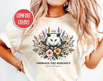 Possum Shirt Opossum Shirt Possum T Shirt Possum Gifts Cottage Core Shirt Cottagecore Clothing Possum Christmas Gifts Stay Positive Shirt