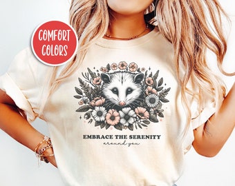Possum Shirt Opossum Shirt Possum T Shirt Possum Gifts Cottage Core Shirt Cottagecore Clothing Possum Christmas Gifts Stay Positive Shirt