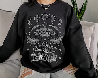 Grunge Fairycore Clothing Fairycore Clothes Cottagecore Sweater Mushroom Sweater Alt Clothing Cottagecore Clothing Aesthetic Sweatshirt Gift