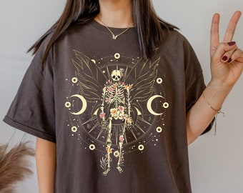 Fairy Grunge Fairycore Clothing Y2k Grunge Clothes Fairycore Clothes Fairycore Shirt Gothic Clothes Skeleton Shirt Mystical Shirt Goth Shirt