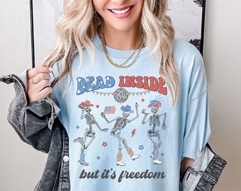 Cowboy Skelett Shirt Retro 4. Juli Shirt Yeehaw Shirt Tanzen Skelett Shirt Midwest Shirt Howdy Shirt Cowgirl Shirt Rodeo Mom Shirt