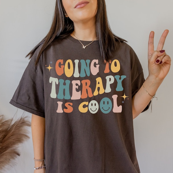 Going To Therapy Is Cool Mental Health Shirt Y2k Shirt Anxiety Shirt Retro Indie Clothing Aesthetic Clothes Preppy Sweatshirt Vsco Hoodie