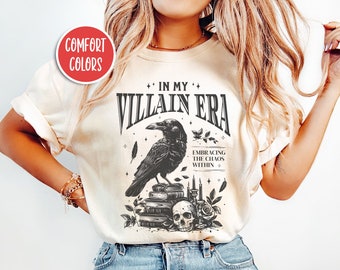 In My Bösewicht Era Shirt moralisch graues Shirt Bücherwurm Shirt Bücherwurm Romantasie Buchliebhaber Geschenk Whimsigoth Shirt dunkle Academia Kleidung