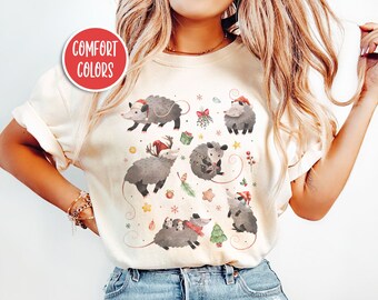 Possum Shirt Opossum Shirt Possum Christmas Possum Print Possum T Shirt Possum Gifts Cottage Core Shirt Cottagecore Clothing Kawaii Clothes
