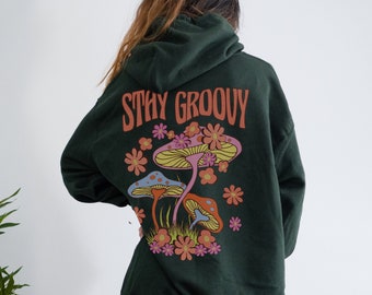 Trippy Mushroom Hoodie Cottagecore Hoodie Trippy Hoodie Psychedelic Mushroom Clothes Y2k Hoodie Aesthetic Clothes Alt Clothes Hippy Clothes