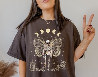 Fairy Grunge Fairycore Clothing Y2k Grunge Clothes Fairycore Clothes Fairycore Shirt Gothic Clothes Skeleton Shirt Mystical Shirt Goth Shirt