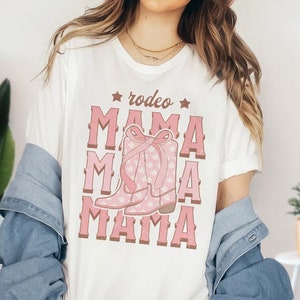 Rodeo Mama Shirt Retro Coquette Cowgirl Shirt Rodeo Mom Shirt Coquette Top Country Mama Shirt Coquette Bow Western Shirt Mothers Day Gift