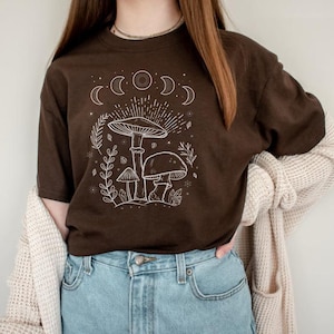 Mushroom Shirt Cottagecore Shirts Mushroom Clothing Cottagecore Clothes Goblincore Clothing Alt Clothing Indie Clothes Botanical Shirt Women