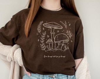 Mushroom Shirt Cottagecore Shirts Goblincore Clothing Alt Clothing Indie Clothing Mushroom Clothing Cottagecore Clothes Botanical Shirt Gift