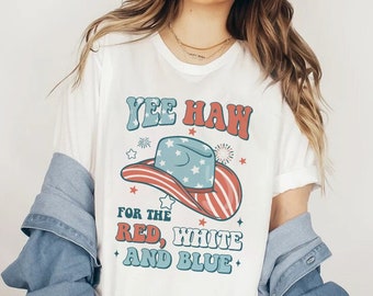 Retro 4 juli Shirt Yeehaw Shirt Yee Haw Shirt Midwest Shirt Howdy Shirt Cowboy Cowgirl Shirt Rodeo Mom Shirt Woestijn Shirt Western Shirt