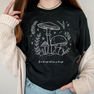 Camisa de cogumelo cottagecore camisas cogumelo roupas cottagecore roupas goblincore roupas alt roupas indie camisa botânica feminina