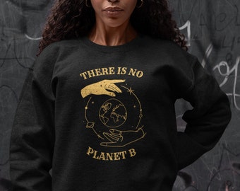 Bluza z okrągłym dekoltem There Is No Planet B Goblincore Aesthetic Dark Academia Odzież damska Mystical Odzież Witchy Odzież Indie