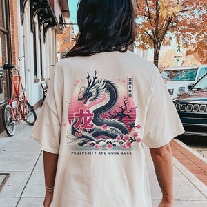 Año del Dragón Camisa China Año Nuevo Camisa Dragón Chino Año Nuevo Lunar 2024 Regalo de Año Nuevo Signo del Zodíaco Chino Regalo Ropa de Calle China