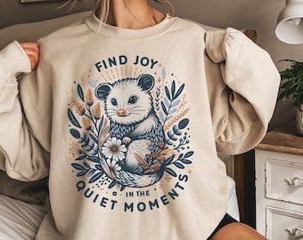 Possum Sweatshirt Opossum Sweatshirt Opossum Sweater Cottagecore Sweater Cottagecore Clothing Cute Possum Christmas Gift Positive Sweatshirt