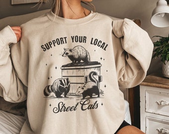 Possum Sweatshirt Opossum Trui Wasbeer Sweatshirt Wasbeer Geschenken Racoon Crewneck Possum Geschenken Wasbeer Meme Dierenliefhebber Cadeau Trash Panda